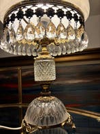 Bureaulamp - Verguld messing - kristallen tafellamp