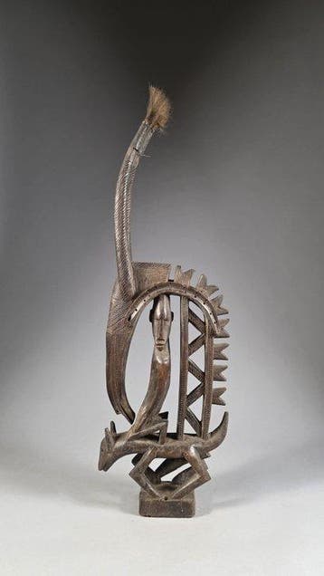 Houten masker met kam - Tiwara - Mali