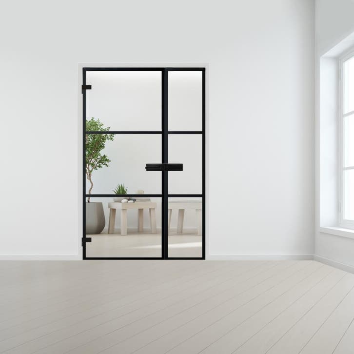 Steel look deur met zijlicht voor opdek kozijn, Bricolage & Construction, Fenêtres & Moustiquaires, Envoi