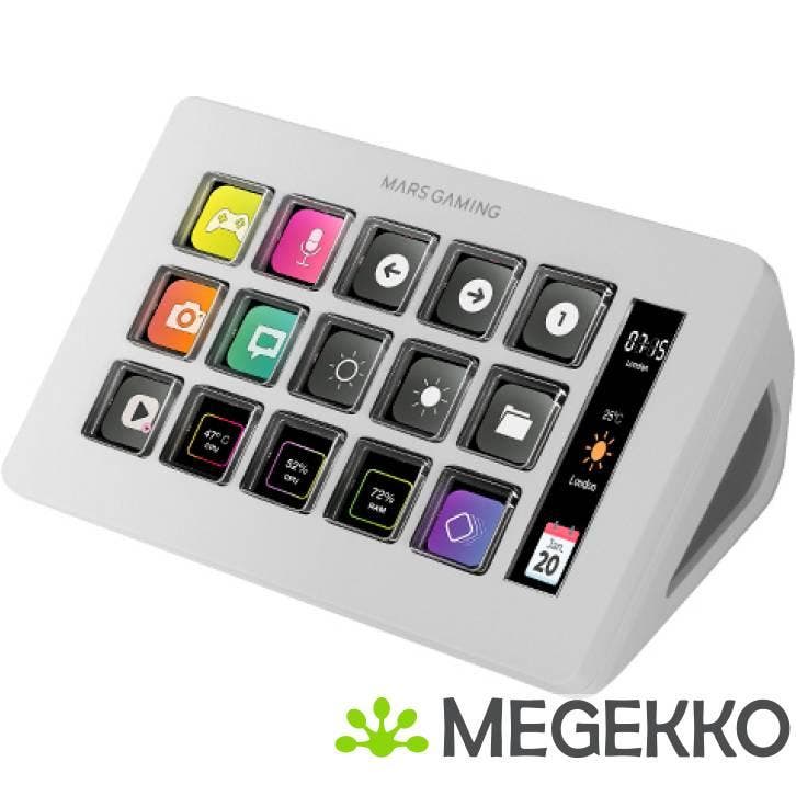 Mars Gaming MSD-ONE Slim Control Deck Wit, Computers en Software, Overige Computers en Software, Nieuw, Verzenden