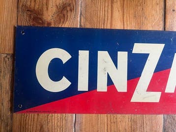 Oude tinplaat Cinzano, set van 2 - Reclamebord (2) - Staal
