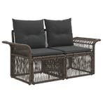 vidaXL Tuin Sofa 2-Aantal zitplaatsen Grijs poly rattan, Verzenden