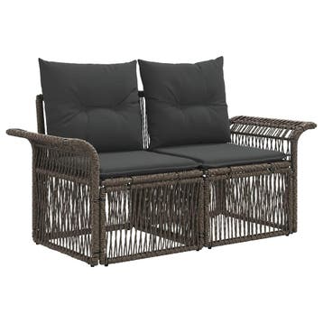 vidaXL Tuin Sofa 2-Aantal zitplaatsen Grijs poly rattan, Verzenden, Nieuw
