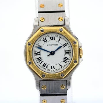Cartier - Santos Octagon Automatic Lady 25mm Gold/Steel -, Handtassen en Accessoires, Horloges | Heren, Nieuw