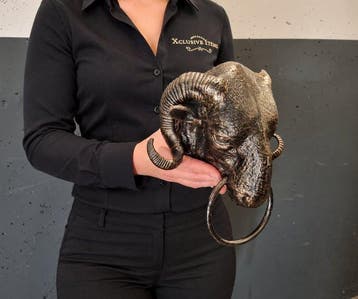Wanddecoratie - Iron - Ram Towel Ring / Door Knocker - Azië