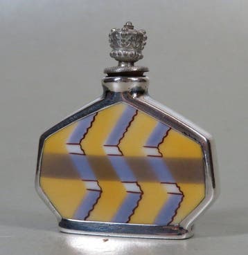 Chique Art Deco parfumflesje (Crowntop) - Parfumfles -, Antiek en Kunst