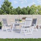 vidaXL Stoelkussens 4 st hoge rug oxford stof grijs, Verzenden