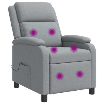 vidaXL Massage Relaxstoel Lichtgrijs Stof, Verzenden, Nieuw