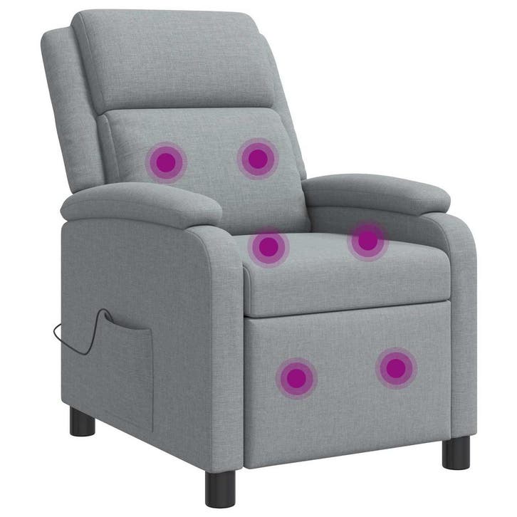 vidaXL Massage Relaxstoel Lichtgrijs Stof, Huis en Inrichting, Fauteuils, Nieuw, Verzenden
