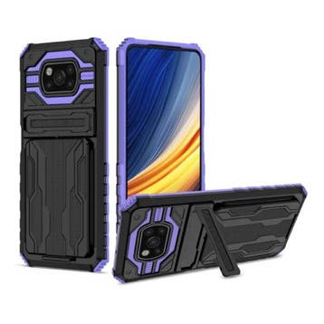 Xiaomi Poco X3 Pro - Armor Card Slot Hoesje met Kickstand -, Verzenden