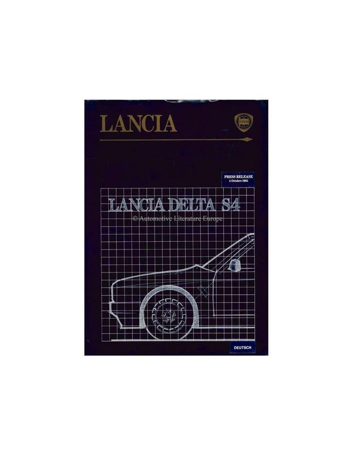 1985 LANCIA DELTA S4 PERSMAP DUITS, Boeken, Auto's | Folders en Tijdschriften, Ophalen of Verzenden
