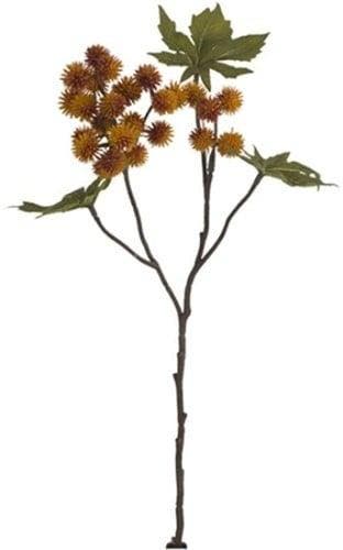 Ricinus castor oil spray dry colour orange zijden 43 cm per, Huis en Inrichting, Woonaccessoires | Kunstplanten en Kunstbloemen