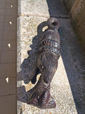 Sculpture, Volpe e cobra - 41 cm - Bois