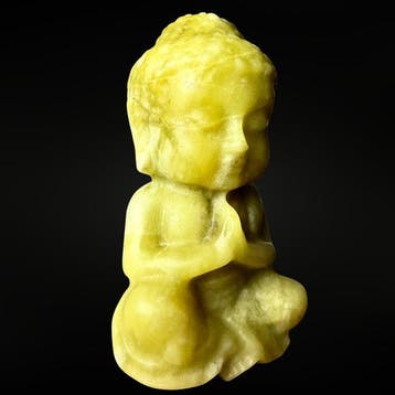 Boeddha en Jade Lemon - premium Gravure - Hoogte: 100 mm -