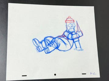 Gracie Films - Originele animatietekening van Homer Simpson,, Nieuw in verpakking