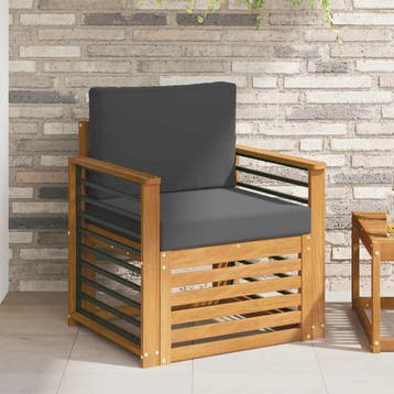 vidaXL Buiten bank set Massief Acacia Hout en Polyester, Tuin en Terras, Verzenden, Nieuw