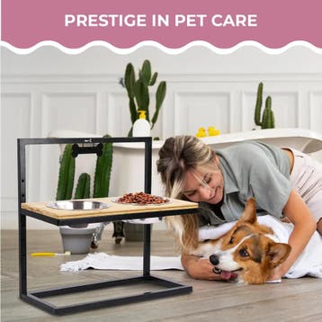 MaxxPet Dubbele Voerbak - 54x23x53cm - Bamboo (Honden, Dier), Ophalen of Verzenden, Nieuw