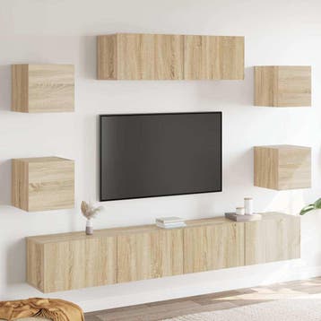 vidaXL 7-delige Tv-meubelset bewerkt hout sonoma, Verzenden