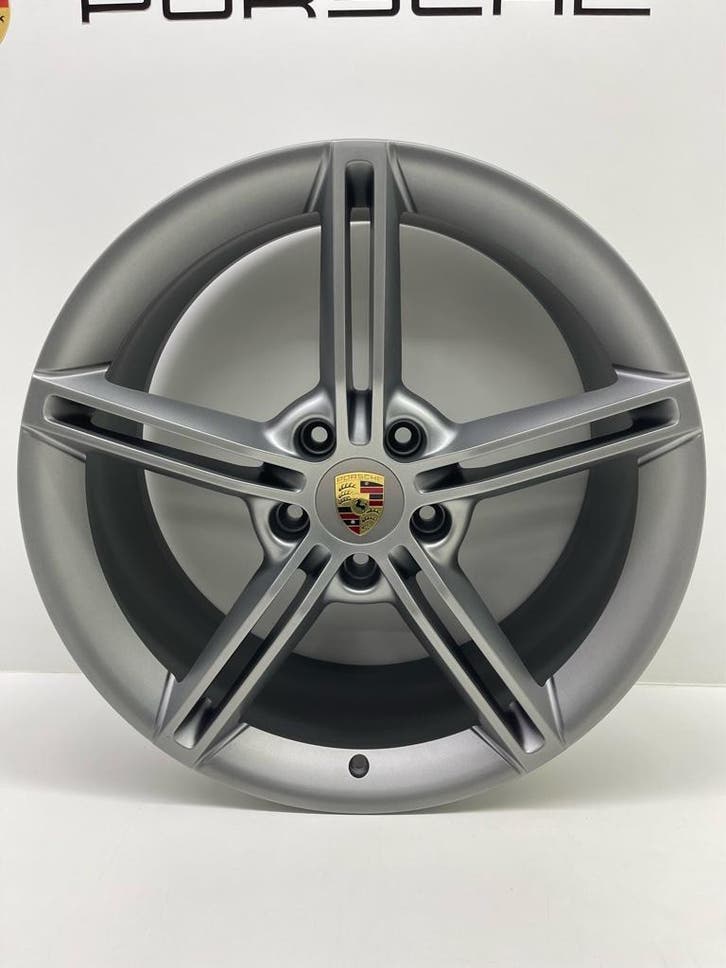 Porsche Taycan ORIGINELE 21 Mission E Platinium met banden, Auto-onderdelen, Banden en Velgen, 21 inch, Zomerbanden, 305 mm, Personenwagen