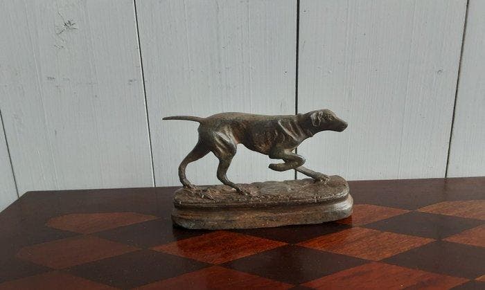 P. Chenet - Figuur - Jachthond - Brons, Antiquités & Art, Curiosités & Brocante