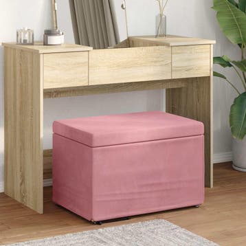 vidaXL Kruk Roze 61 x 41 x 40 cm Velvet en Geengineerd Hout, Verzenden, Nieuw