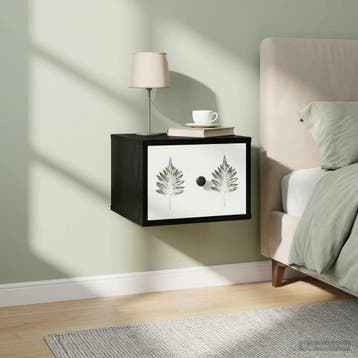 vidaXL Wandkastje voor Bed HANAU 2 st Zwart eiken 36 x 33 x, Verzenden, Nieuw