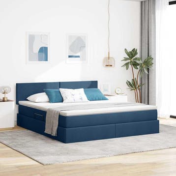 vidaXL Opbergbed met matras met hoofdeinde Blauw 180 x 200, Verzenden