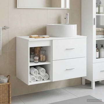 vidaXL Badkamermeubel Set 2 st Wit Bewerkt hout, Huis en Inrichting, Verzenden, Nieuw