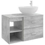 vidaXL Badkamermeubel Set 2 pcs Betongrijs Bewerkt hout, Verzenden