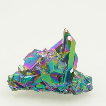 XL Kleurvolle Tweeling Regenboog Titaan Aura Kwarts,