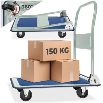 Platformwagen inklapbaar tot 150kg - wit, Verzenden, Nieuw