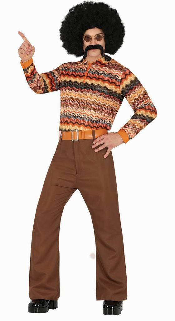 Disco 70S Kostuum Gekleurd Heren, Kleding | Heren, Carnavalskleding en Feestkleding, Nieuw, Verzenden