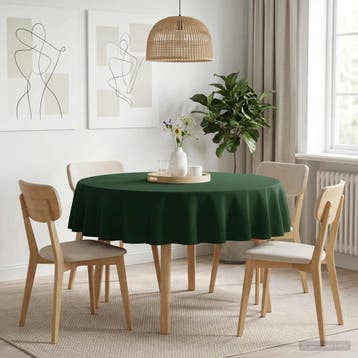 vidaXL Tafelkleed 5 st Rond Donkergroen Ø 160 cm, Verzenden