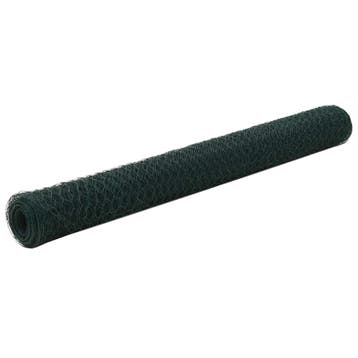 vidaXL Kippengaas 25x1,2 m staal met PVC coating groen, Verzenden, Nieuw