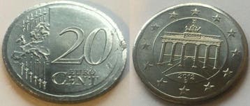 Duitsland Fehlpraegung 20 Cent 2012 D auf 10 Cent- Rohlin..., Verzenden