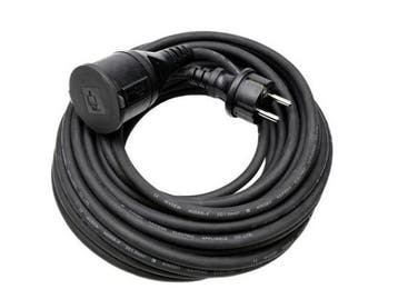 Veiling - Benson Verlengsnoer rubber 15 meter spatwaterdicht, Doe-het-zelf en Bouw, Elektriciteit en Kabels, Nieuw