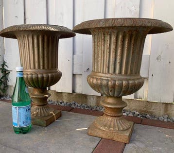 Jardinière (2) - Modèle romain - Fonte - Set de vases de