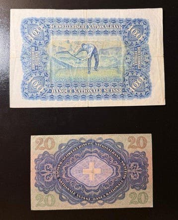 Zwitserland. - 20, 100 Franken - 1947/1952 - Pick 35 e 39