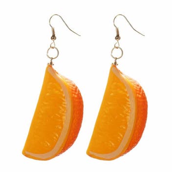 Fako Bijoux - Oorbellen - Plastic Fruit - Sinaasappel Partje, Verzenden