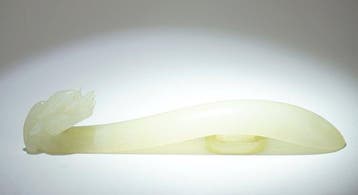 Antique Chinese White Jade Carved Dragon Belt Hook - jade -