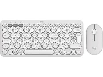 Logitech - Draadloos toetsenbord + muis - Azerty - Wit, Verzenden