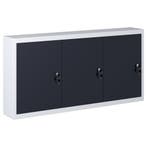 vidaXL Gereedschapskast voor aan de wand metaal grijs en, Doe-het-zelf en Bouw, Verzenden, Nieuw