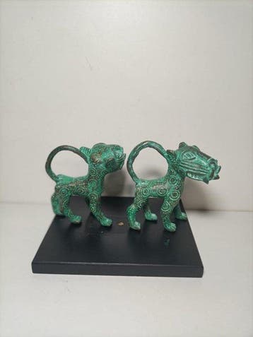 paartje luipaarden uit Benin - In de stijl van Bini Edo -, Antiek en Kunst