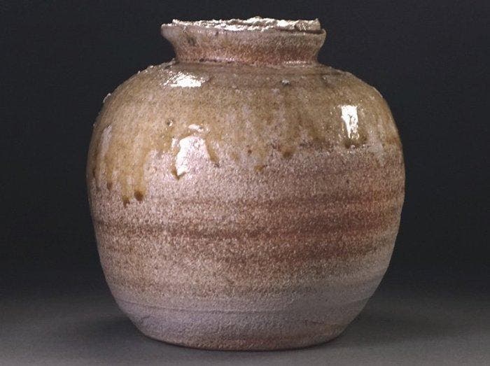 Vaas - Steengoed - Japan - Shigaraki Ash Glaze 1985 -, Antiek en Kunst, Antiek | Overige Antiek
