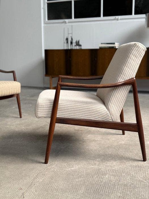 Lübke & Rolf - Gustav Herkströter - Fauteuil (2) - Teck, Lin, Antiek en Kunst, Kunst | Designobjecten