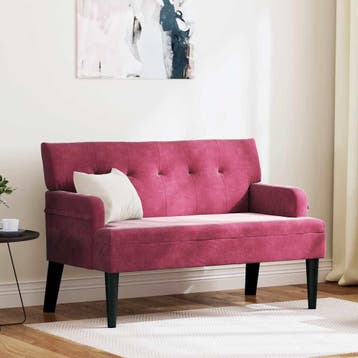 vidaXL Chesterfield Bank Wijnrood 112 x 65,5 x 75 cm Fluweel, Verzenden
