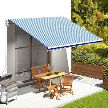vidaXL Vervangingsdoek voor luifel 4,5x3,5 m polyester blauw, Verzenden, Nieuw
