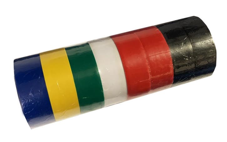 Set van 8 rollen isolatietape (1,8 cm breed, totaal 40 mete, Doe-het-zelf en Bouw, Gereedschap | Overige machines, Nieuw, Verzenden