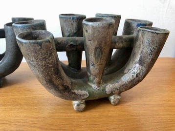 Charles Gréber - Kaarsenhouder (2) - Steengoed, Antiek en Kunst