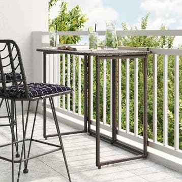 vidaXL Tuintafel inklapbaar 90x51x75 cm poly rattan bruin, Tuin en Terras, Verzenden, Nieuw